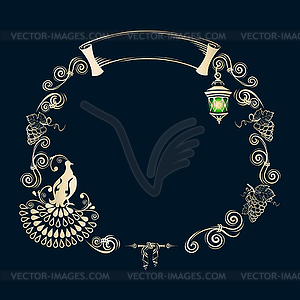 Vintage frame with birds - royalty-free vector image