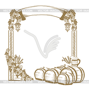 Vintage beer frame  - vector clipart / vector image