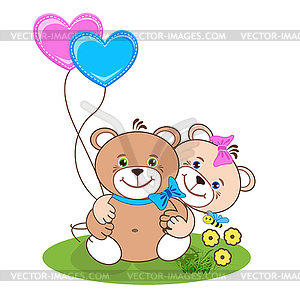 Teddy bear with heart 10 - vector clipart / vector image