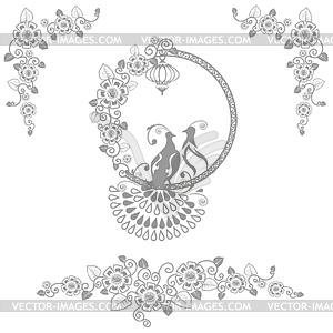 Fairy wedding birds - vector clipart