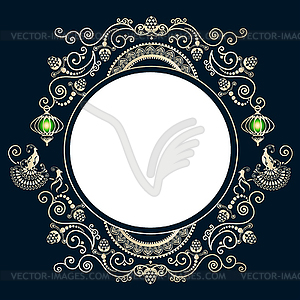 Vintage frame with birds  - vector clipart