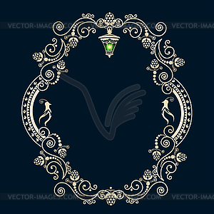 Vintage frame with birds  - royalty-free vector image