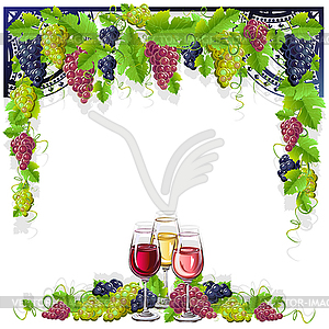 Wine frame 19 - vector clipart