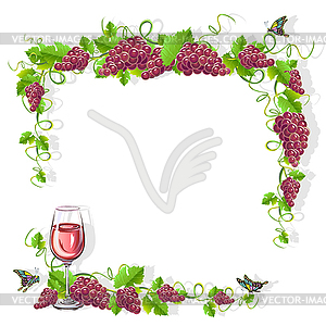 Wine frame free - vector image