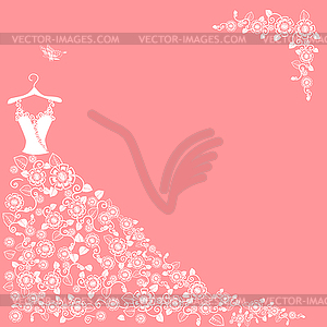 Lace wedding dress - vector image
