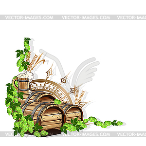 Beer frame with vintage elements - vector clip art