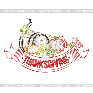 Happy Thanksgiving day - vector clipart