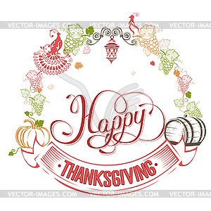 Happy Thanksgiving day - vector clipart