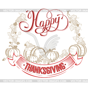 Happy Thanksgiving day - color vector clipart