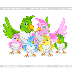 Веселый попугай - изображение в векторном формате