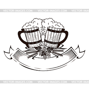 Beer label with empty tape - vector clipart