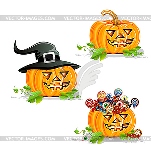 Набор тыкв Хэллоуина - клипарт в векторном виде