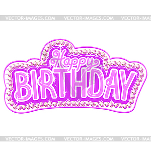 Happy birthday pink  - vector clipart