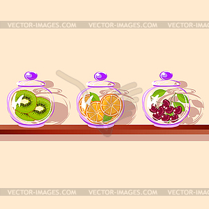 Fruit in a glass jar  - vector image