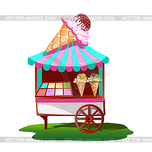 Ice cream cart  - vector image