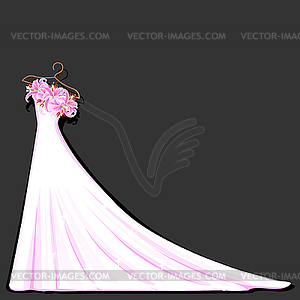 Wedding dress watercolor - vector clipart