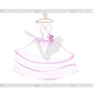 Wedding dress watercolor  - vector image