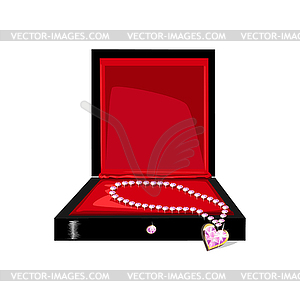 Necklace in a gift box  - vector image