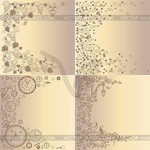 Vintage background set - vector image