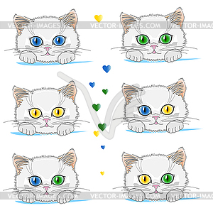 Set of cute cats - vector clip art