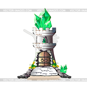 Fairytale tower with crystals - vector clipart