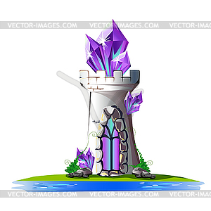 Сказочная башня с кристаллами - клипарт в векторе / векторное изображение