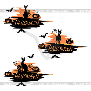 Set of festive label for Halloween - vector clipart