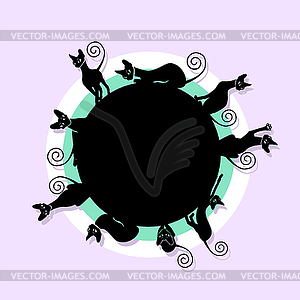 Frame with black cats - vector EPS clipart