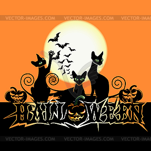 Halloween poster with castle - vector clip art