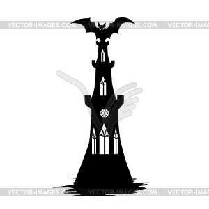 Silhouette of fairy castle - vector clip art