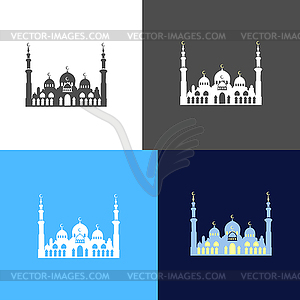 Icon of Sheikh Zayed Mosque - vector clipart