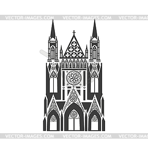 Icon of Catholic cathedral - vector image