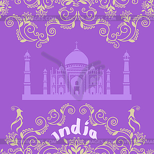 Card with Indian ornament - vector image