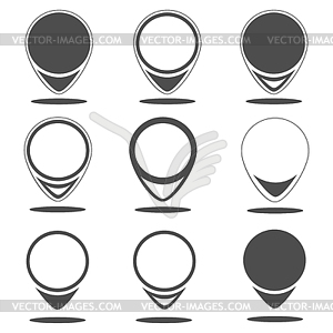 Map icon set - vector clipart / vector image