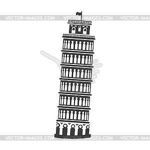 Icon of Tower of Pisa - vector image