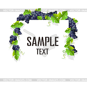 Frame with grapes - vector clip art