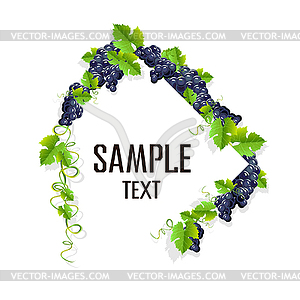 Frame with grapes - vector clipart
