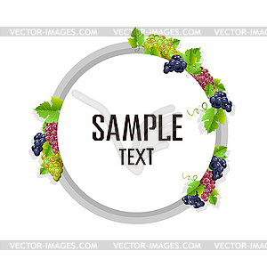 Card template with grapes - vector clip art