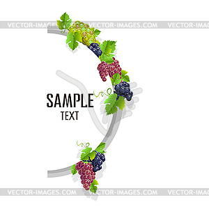 Card template with grapes - vector image