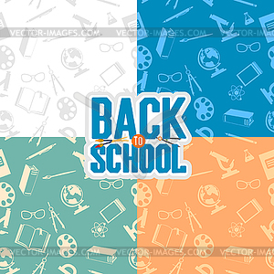 Back to school seamless patterns - vector clip art