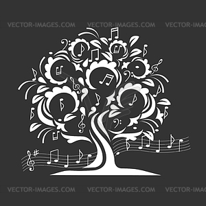 Musical tree - vector clip art