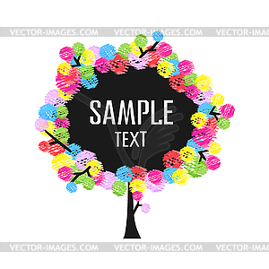 Colorful background with beautiful tree - vector clipart