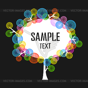 Красочный фон с красивым деревом - векторизованный клипарт
