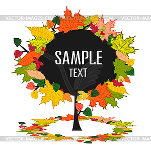 Autumn tree with colorful leaves - vector image