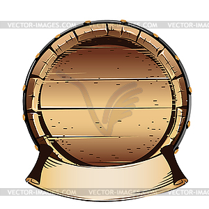 Old wooden barrel - vector image