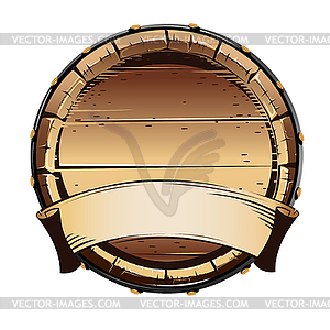 Old wooden barrel - royalty-free vector image