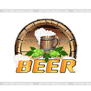 Colorful beer emblem - vector image