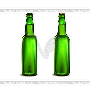 Green beer bottle - vector clipart