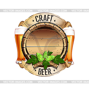 Colorful emblem of beer in vintage style - vector clip art