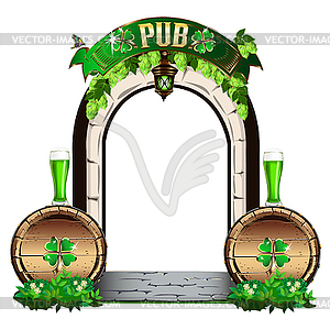 Door to Irish pub - vector EPS clipart